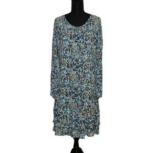 Floral Vintage Overlay Midi Sheath Dress L